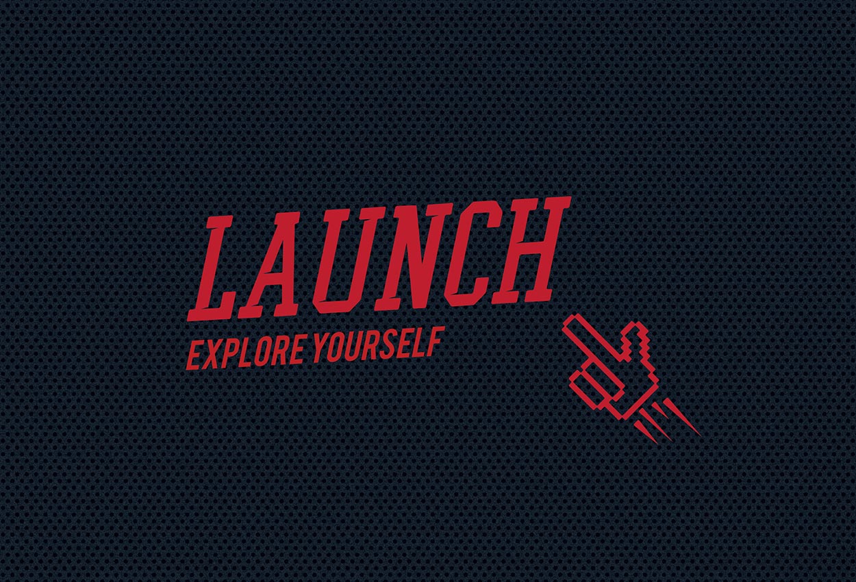 Launch Logo against a textured background