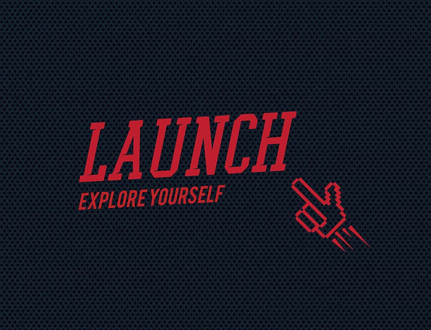 Launch Logo against a textured background